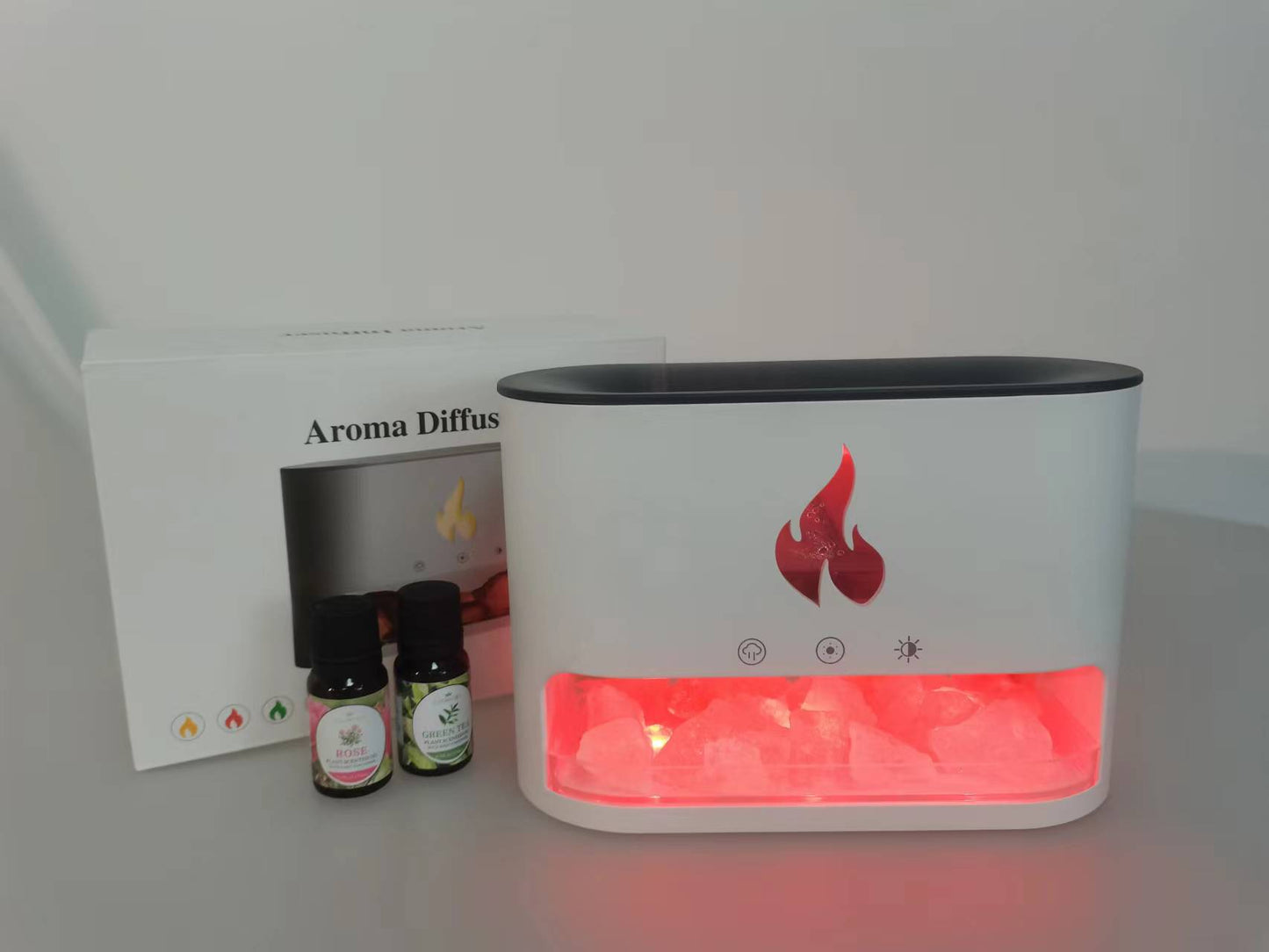 Crystal - 2-in-1 Himalayan Salt Lamp & Ultrasonic Essential Oil Diffuser, 100 Percent Pure Himalayan Salt Humidifier