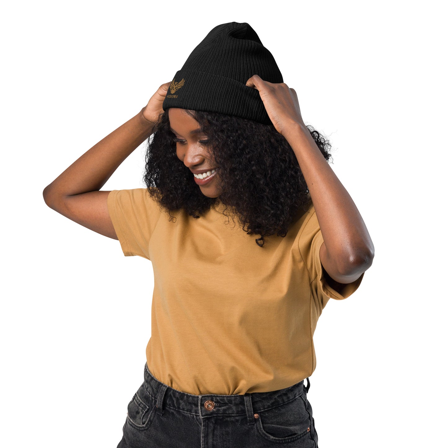 Gerippte Bio-Beanie