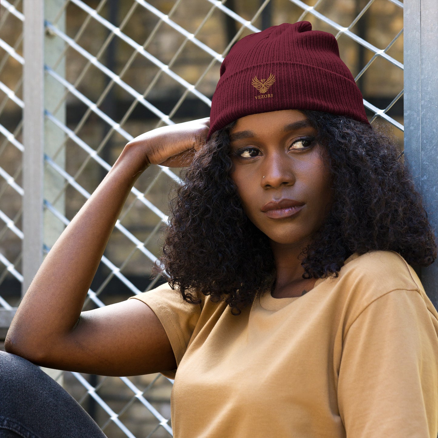 Gerippte Bio-Beanie